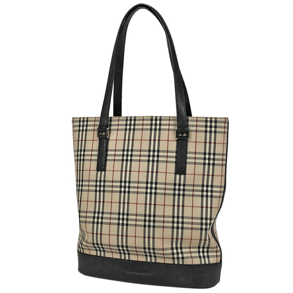 Burberry Check Pattern Canvas Bucket Tote Shoulde… - image 1